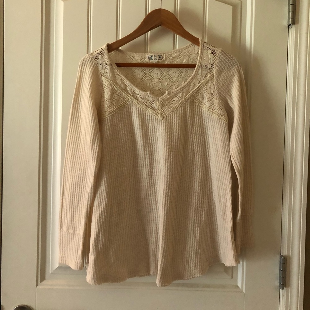 Pink Rose Thermal Lace Top